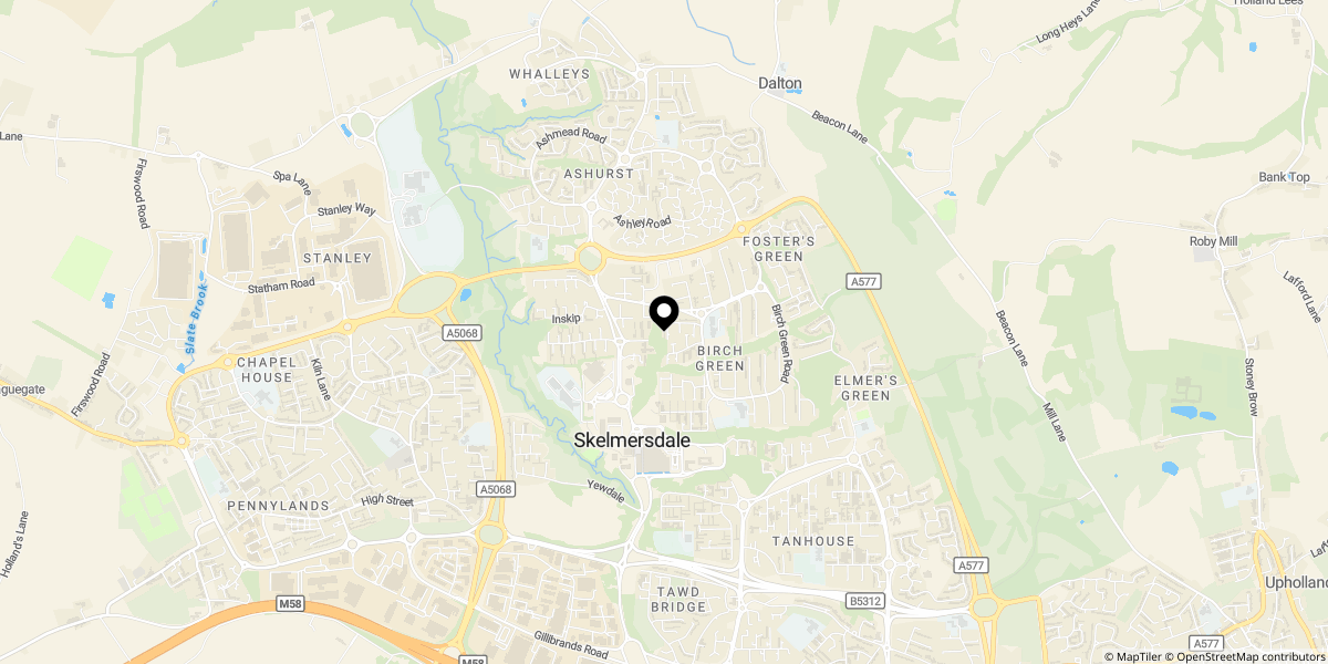 Approximate location of Felstead, Skelmersdale, WN8 6QU