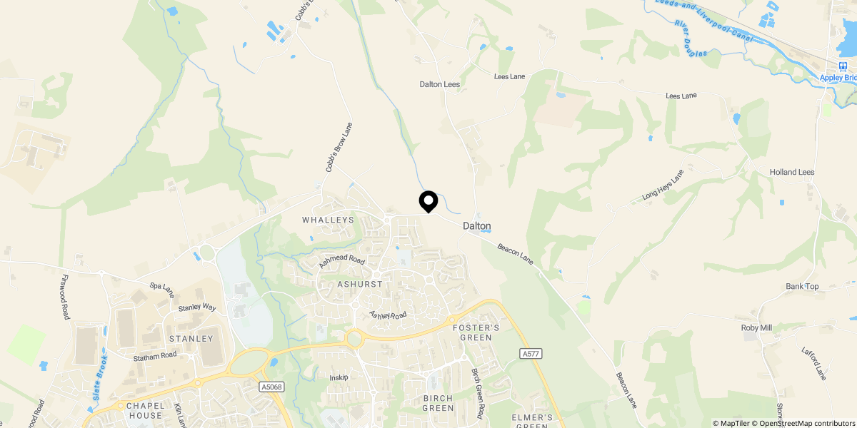 Approximate location of Jarrow Close, Skelmersdale, WN8 6EZ