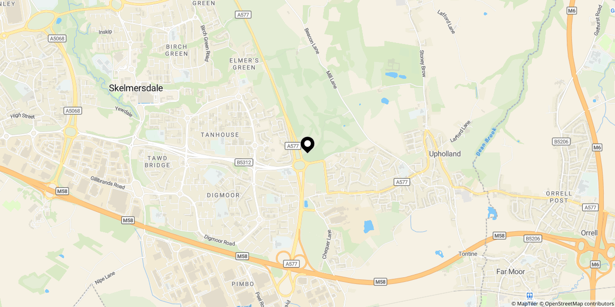 Approximate location of Mercury Way, Skelmersdale, WN8 6BF