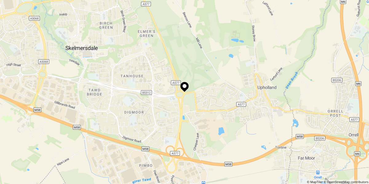 Approximate location of Mercury Way, Skelmersdale, WN8 6BF
