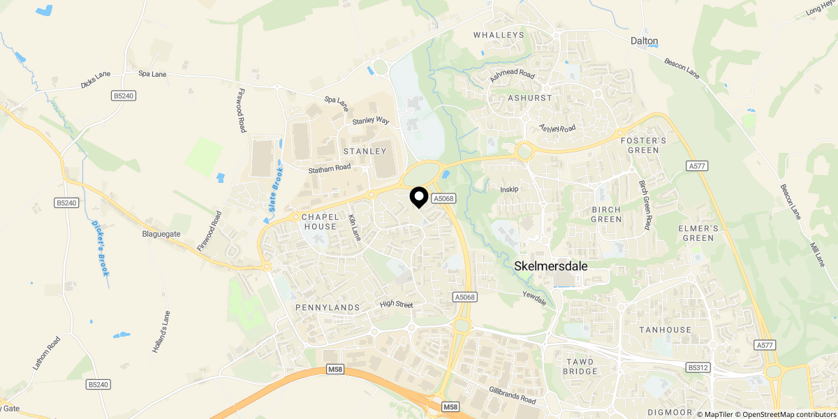 Approximate location of Berry Street, Skelmersdale, WN8 8QZ