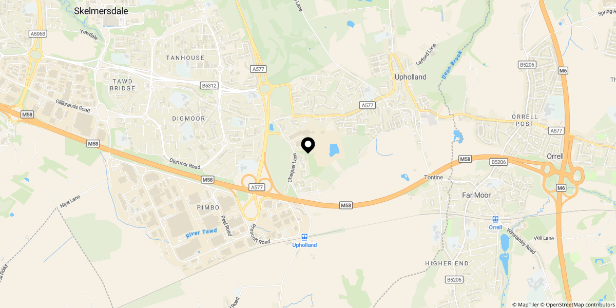 Approximate location of Miners View, Upholland, Skelmersdale, WN8 0AZ
