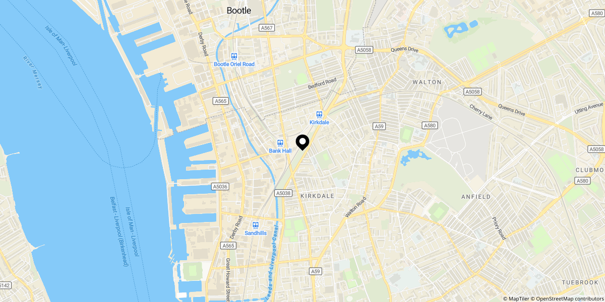 Approximate location of Alfonso Road, Liverpool, L4 1UH