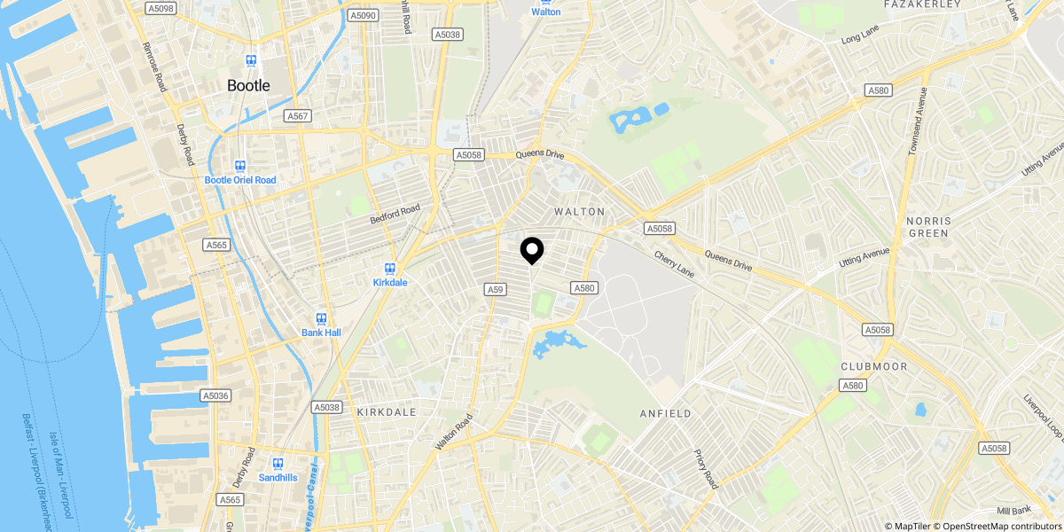 Approximate location of Ripon Street, Liverpool, L4 5UQ
